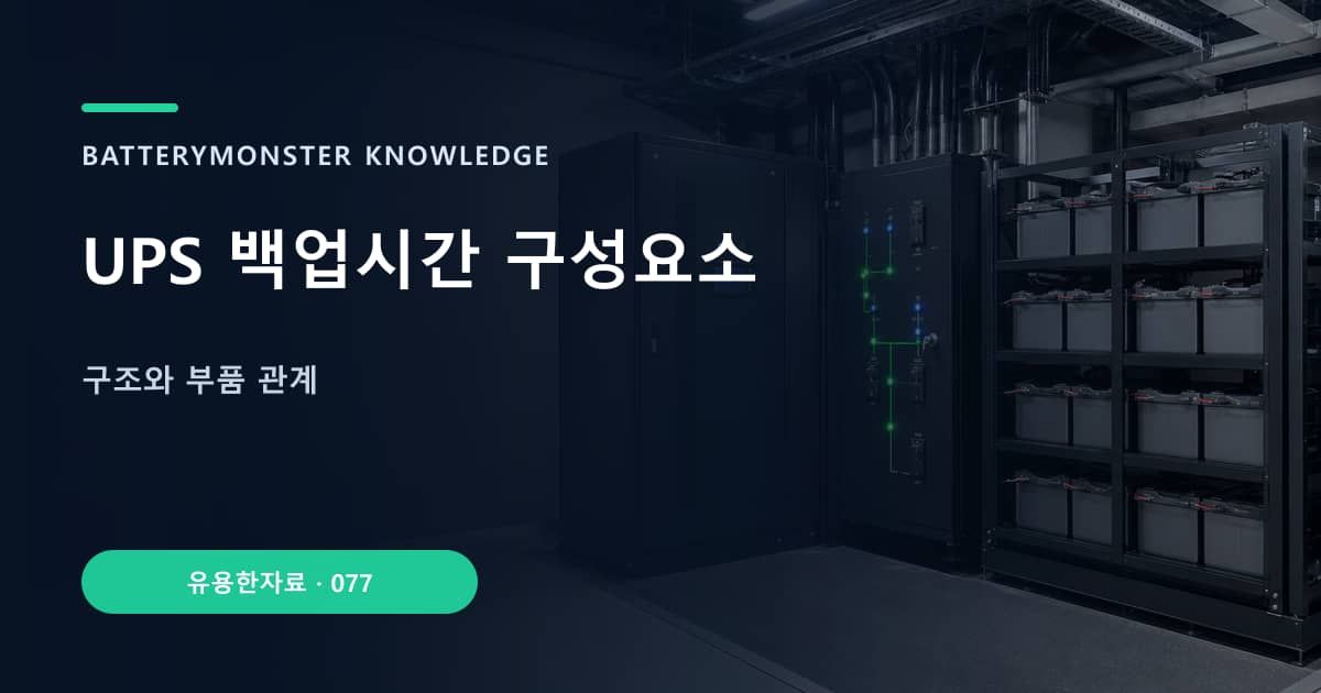 UPS 백업시간 구성요소 대표 이미지