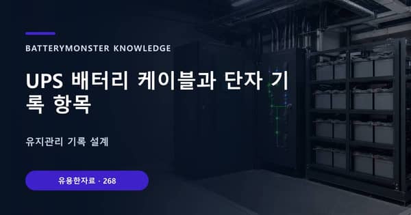 UPS 배터리 케이블과 단자 기록 항목의 핵심 판단 기준을 설명하는 대표 이미지