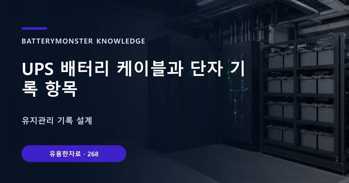 UPS 배터리 케이블과 단자 기록 항목 대표 이미지