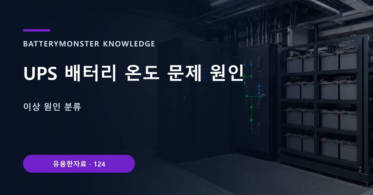 UPS 배터리 온도 문제 원인의 핵심 엔티티와 검색의도를 설명하는 자료 표지