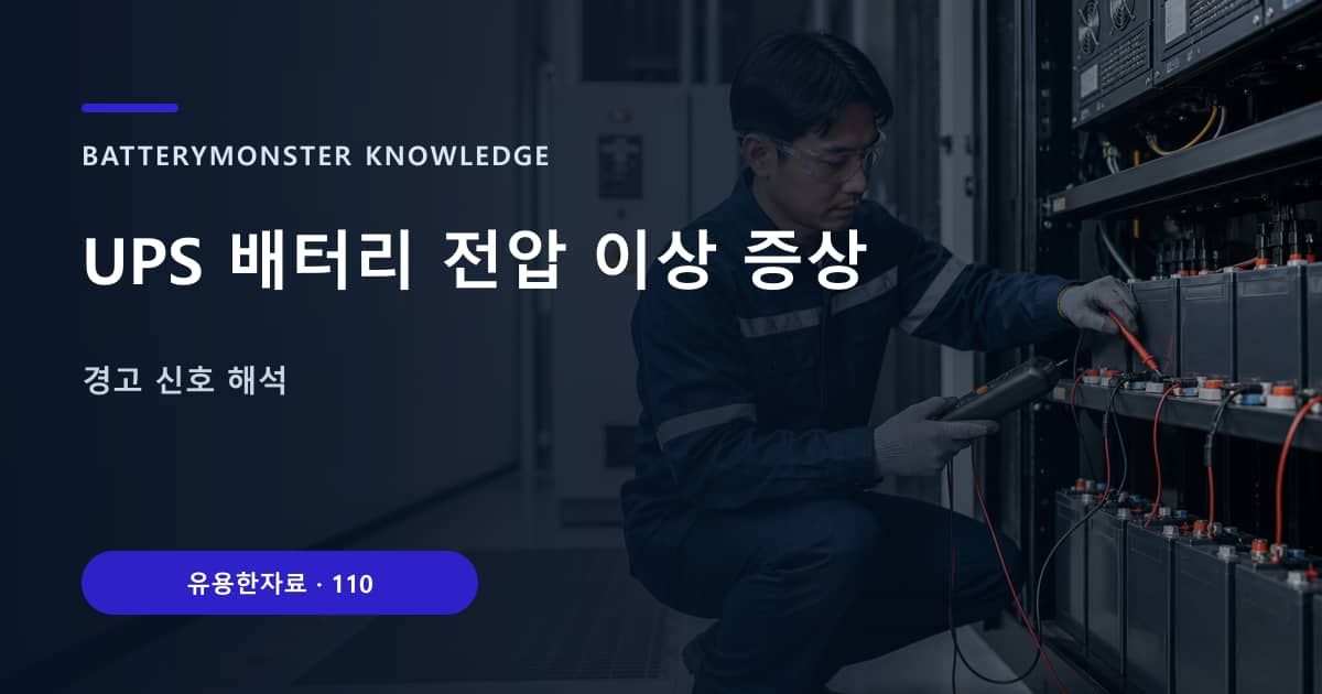 UPS 배터리 전압 이상 증상의 핵심 엔티티와 검색의도를 설명하는 자료 표지