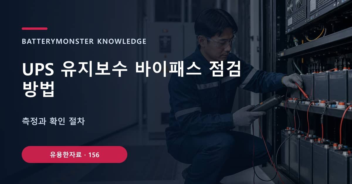 UPS 유지보수 바이패스 점검 방법 대표 이미지