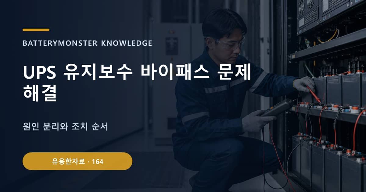 UPS 유지보수 바이패스 문제 해결 대표 이미지