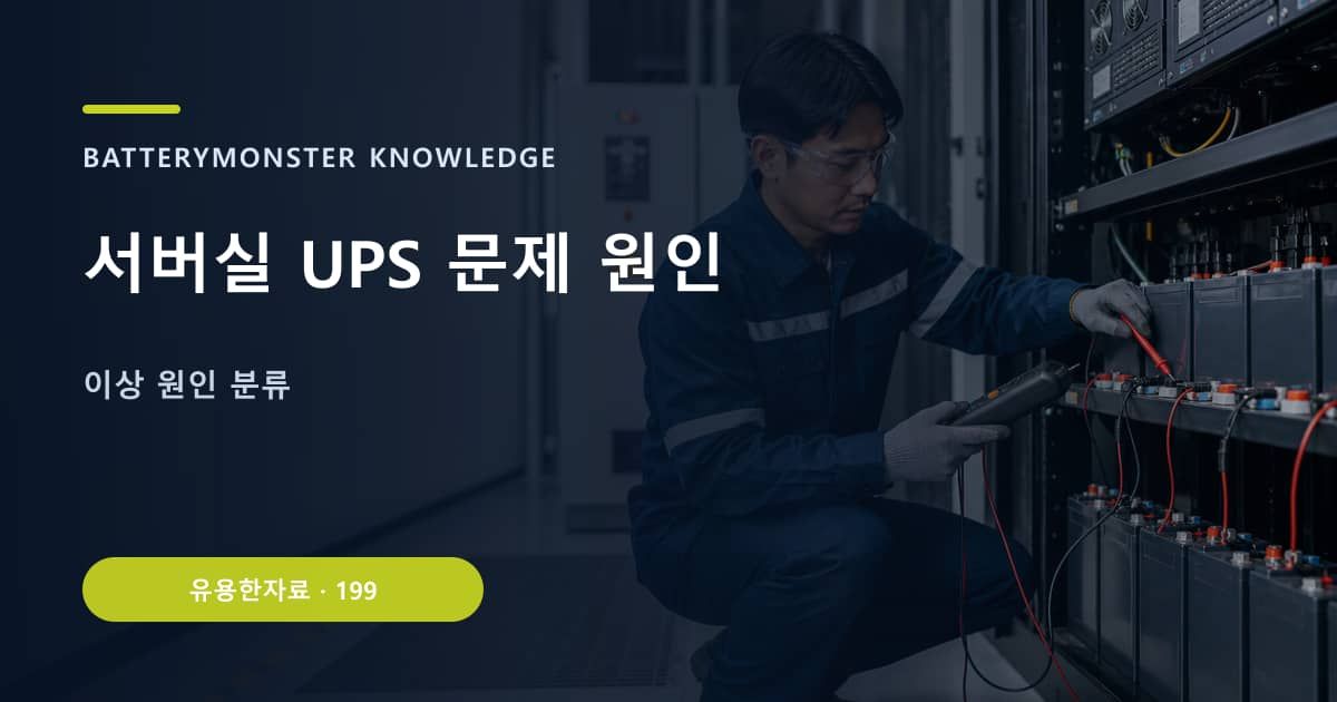서버실 UPS 문제 원인의 핵심 엔티티와 검색의도를 설명하는 자료 표지