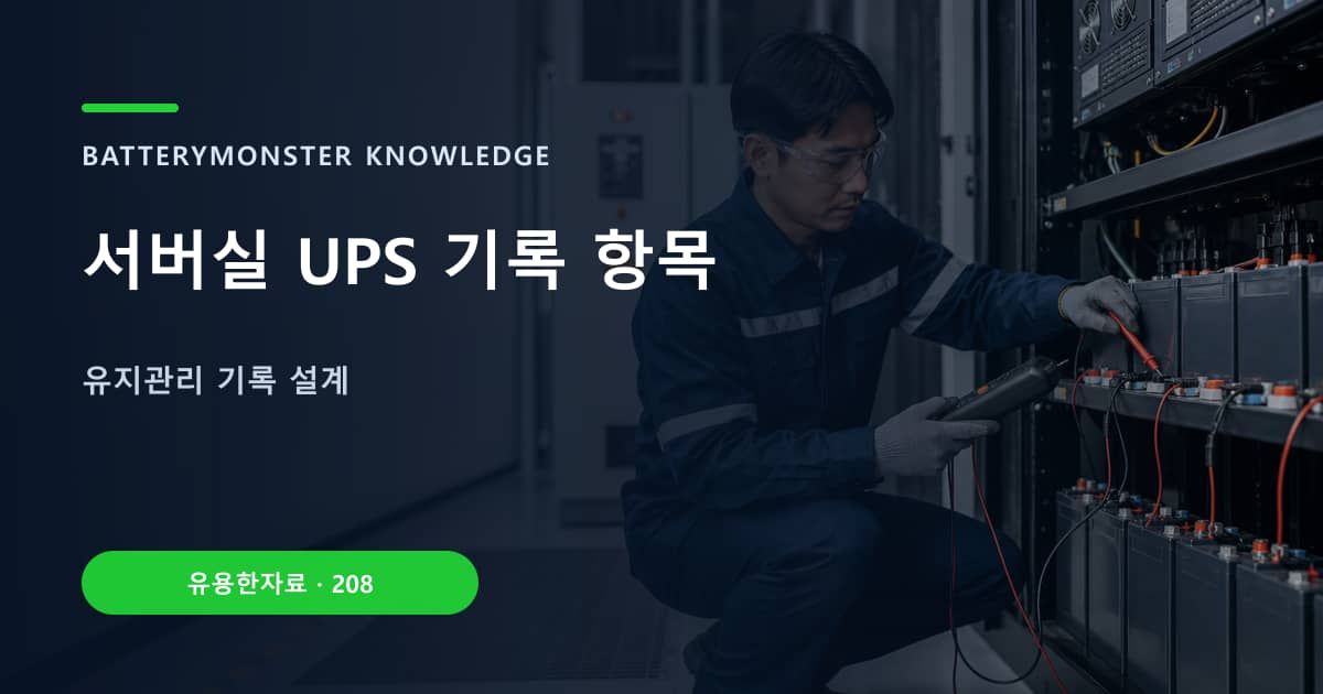 서버실 UPS 기록 항목 대표 이미지