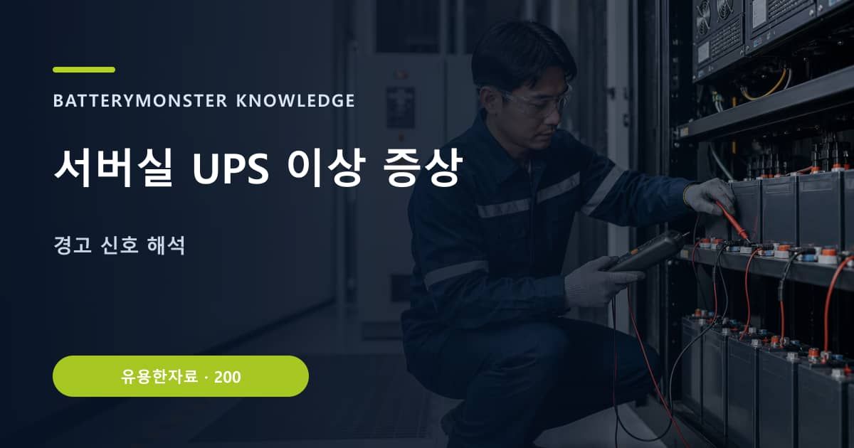 서버실 UPS 이상 증상의 핵심 엔티티와 검색의도를 설명하는 자료 표지