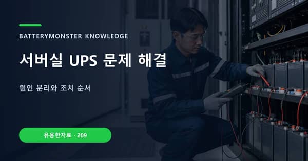 서버실 UPS 문제 해결의 핵심 판단 기준을 설명하는 대표 이미지