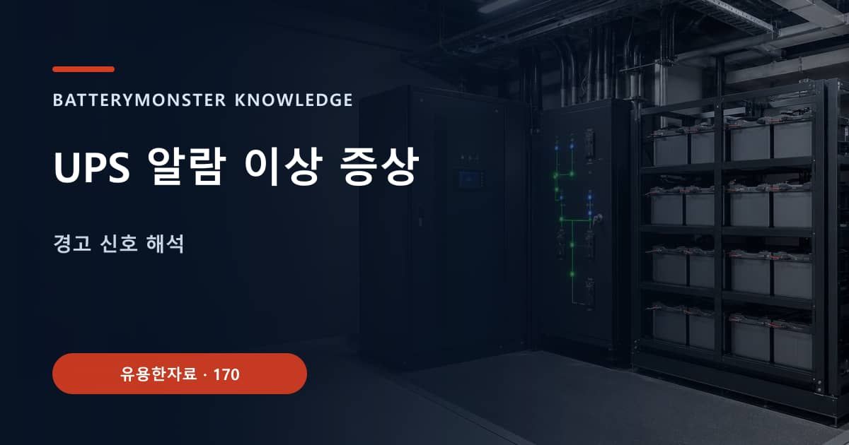 UPS 알람 이상 증상의 핵심 엔티티와 검색의도를 설명하는 자료 표지