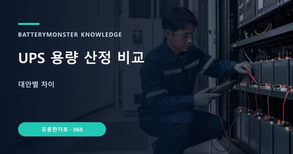 UPS 용량 산정 비교의 핵심 판단 기준을 설명하는 대표 이미지