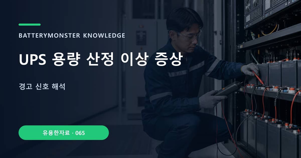 UPS 용량 산정 이상 증상 대표 이미지