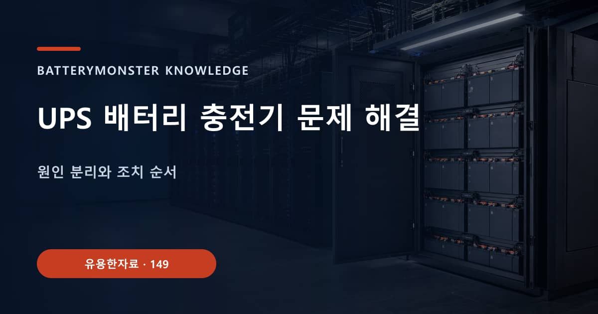 UPS 배터리 충전기 문제 해결 대표 이미지