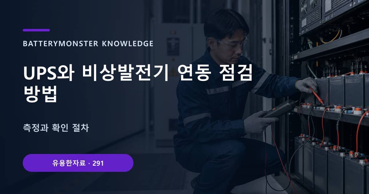 UPS와 비상발전기 연동 점검 방법 대표 이미지