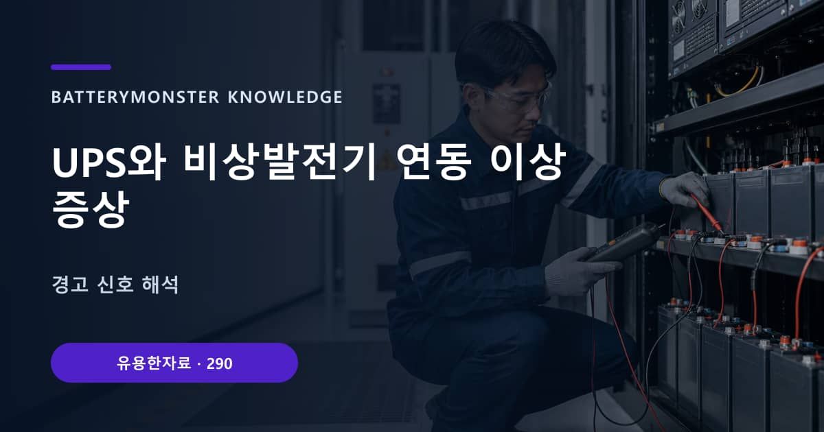 UPS와 비상발전기 연동 이상 증상 대표 이미지