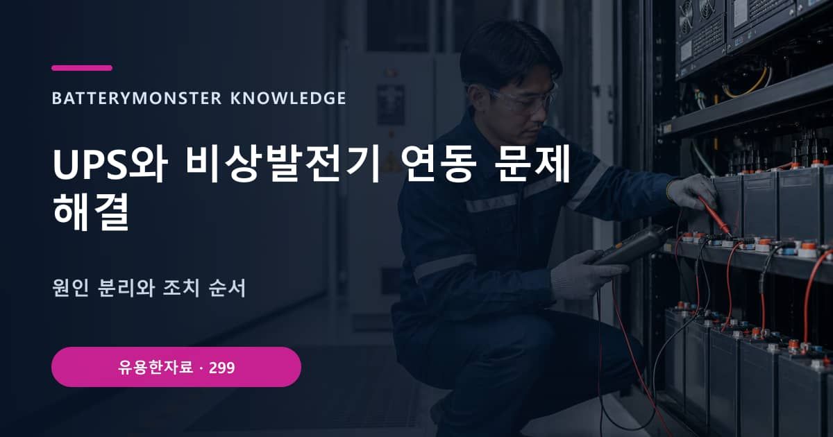 UPS와 비상발전기 연동 문제 해결 대표 이미지